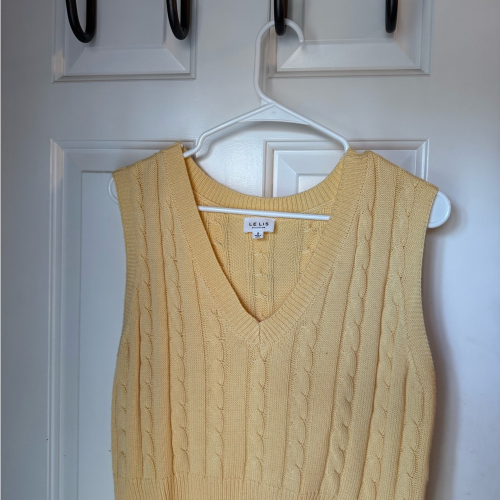 Le Lis Yellow Cable Knit Vest